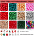 700PCS Christmas Beads Charms for Jewelry Making, Assorted Red Green Beads with Crystal Beads, Spacer Beads, Jingle Bells and Xmas Charms for Brac...