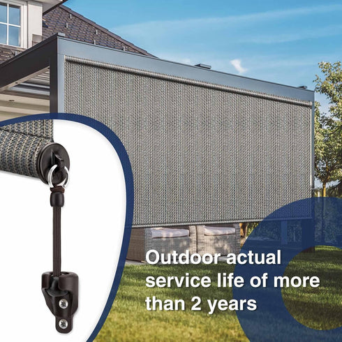 Sun Shade Replacement Parts Shade Tie Downs and End Cap with Ring Kit,Weather Resistance,Compatible with Coolaroo Exterior Roller Shade,Outdoor Bl...