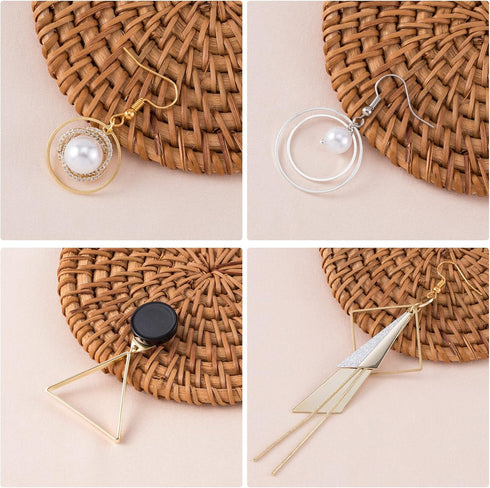 PAGOW 96Pcs Beading Hoops for Jewelry Making, Hypoallergenic Teardrop Square Round Triangular Earrings Beading Hoop Bulk for DIY Crafts Accessorie...