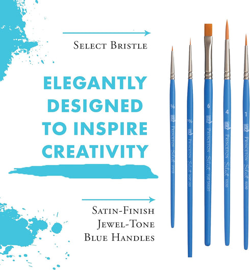 Princeton Select Artiste Paintbrush, 15-5 Brush Set, Blue...