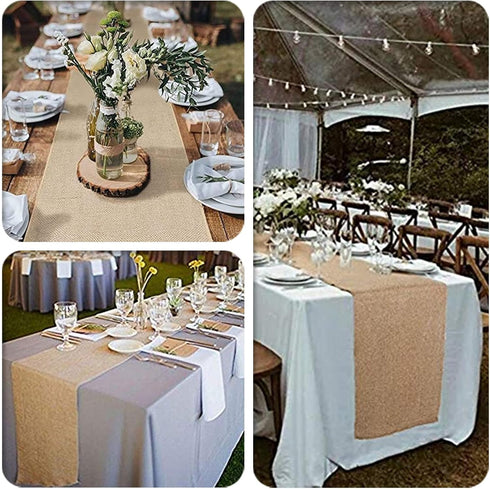 (TM) 12 X 108'' Natural Hessian Table Runners Rustic Burlap Wedding Jute Party Decor Bunting...