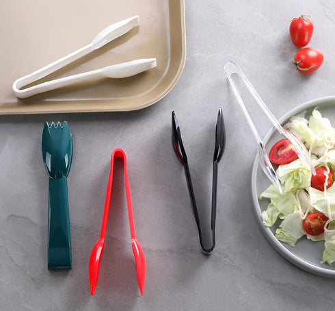 New Star Foodservice 35582 High Heat Plastic, Straight Edge Utility Tong, 6", Clear, Set of 12...