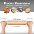 All-Purpose 17.6 Inch Beech Wood Non-Stick Rolling Pin - For Baking, Pizza, Pasta, Pie, Cookies, Pastry....