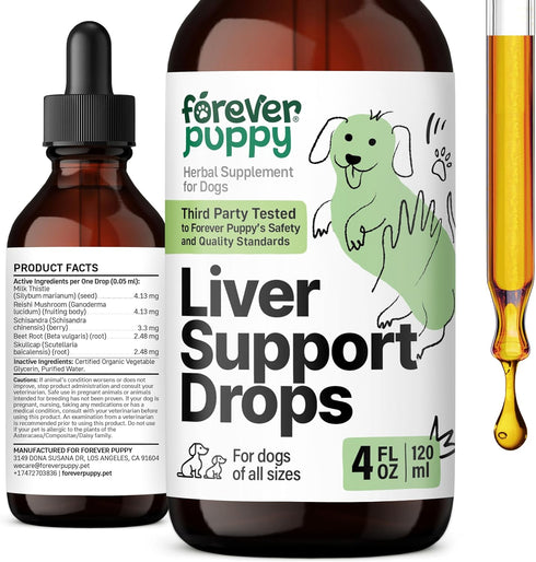 Liver Support for Happy Dogs - Milk Thistle Extract for Liver Detox - Liquid Dog Food Supplements for Liver Support and Cleanse - Milk Thistle Dro...