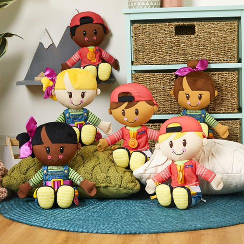 Playskool Dressy Kids Doll with Blonde Hair and Hat, Activity Plush Toy with Zipper, Shoelace, Button, for Kids Ages 2 and Up (Amazon Exclusive)...