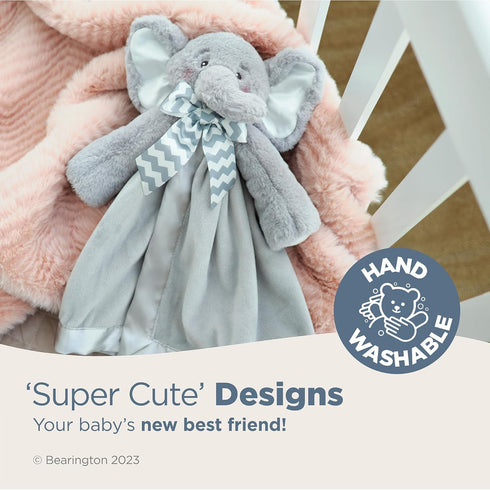 Bearington Baby Lil' Spout Snuggler, 15 Inch Gray Elephant Plush Stuffed Animal Security Blanket Lovey for Babies...