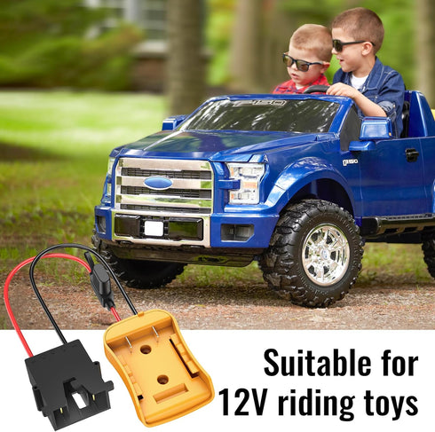 Power Wheels Adapter for Dewalt 20V Battery with Wire Harness Connector Compatible with Fisher-Price 12 Volt Power Wheels, 12AWG Wire with 40A Fus...