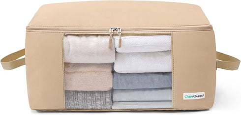Clothing Storage Bags Clothes Organizer folding fabric bags for sweaters, clothing, garment, bedding, quilt, linens, large folding organizers with...