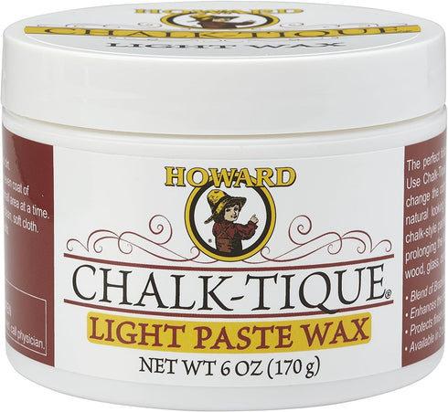 Howard Products Chalk-Tique Soft Paste Wax, Soft Chalk Paint for Furniture, Furniture Wax for Antique Decor Projects, 6 Ounce (Pack of 1)...