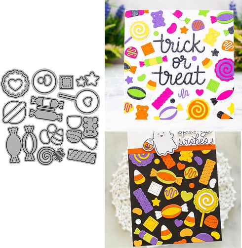 Cutting Dies Christmas Tag Set Metal Stencils Scrapbooking Tool DIY Carbon Steel Embossing Template for Paper Card Making (Candy-10x9.7cm)...