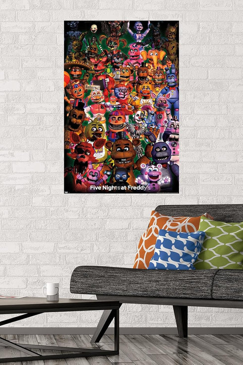 Trends International Five Nights at Freddy's - Ultimate Group Wall Poster, 22.375" x 34", Poster & Mount Bundle...