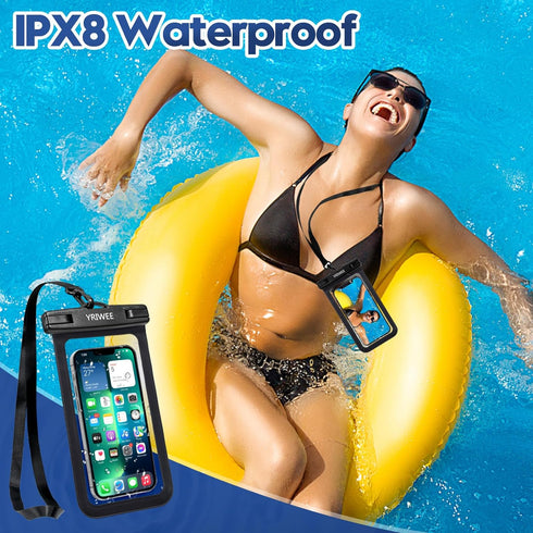 Universal Waterproof Phone Pouch, IPX8 Waterproof Phone Case Dry Bag with Lanyard for iPhone 14 13 12 11 Pro Max XR X XS SE 8 Plus Samsung S23 S22...