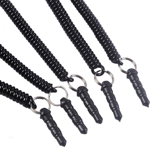 Wisdompro Stylus Tether, 10 Pack of Detachable Elastic Coil Tether Strings/Lanyards with 3.5mm Earphone Jack for Stylus Pens - Black......