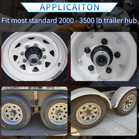 2PCS 1.98" Trailer Hub Dsut Cap,Trailer Axle Wheel Bearing Dust Cap Cup Grease Cover with 2 Rubber Plugs,Hub Dust Caps for Most 2000 to 3500 Pound...
