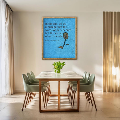 Posterizer 1 pcs-We Will Remember The Silence of Friends-Martin Luther King Jr.-Afro-American Art Collection- Gift for Patriots, America Fans- un...