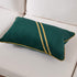 Avigers 12 x 20 Inch Teal Gold Leather Striped Lines Velvet Cushion Case Luxury Modern Throw Pillow Cover Decorative Pillow for Couch Living Room ...