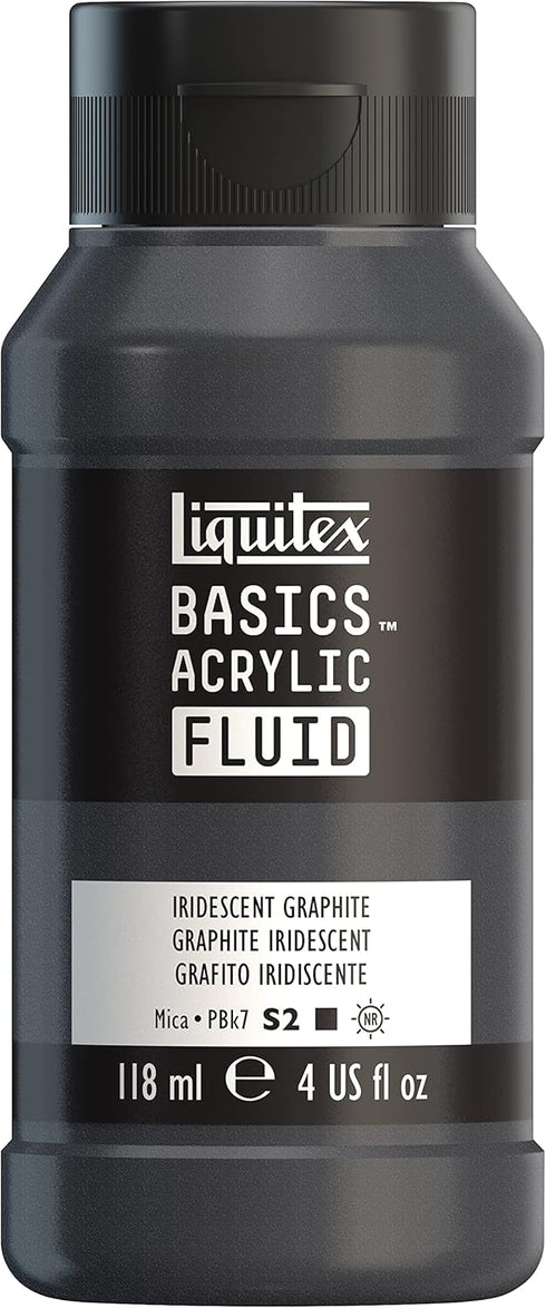 Liquitex BASICS Acrylic Fluid Paint, 118ml (4-oz) Bottle, Iridescent Graphite...