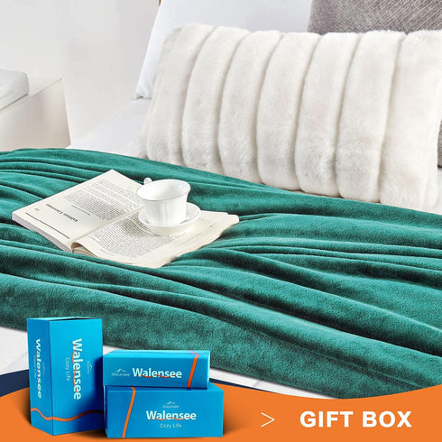 Walensee Fleece Blanket Plush Throw Fuzzy Lightweight (Throw Size 50x60 Emerald Green) Super Soft Microfiber Flannel Blankets for Couch, Bed, Sofa...