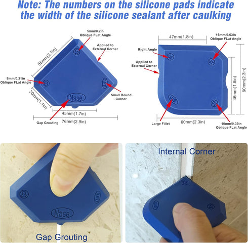 Caulking Tool Kit Silicone Sealant Finishing Tool Set Silicone Profiling Kit Grout Sealing Silicone Smoother Caulk Application Tool for Kitchen Ba...