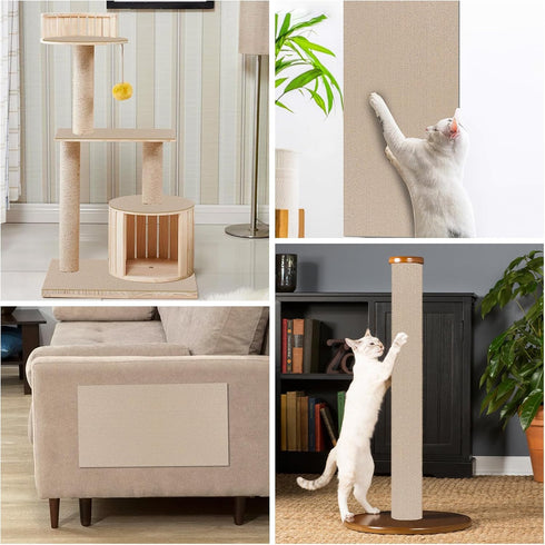 DIY Climbing Cat Scratcher Mat,2 Pack Trimmable Self Adhesive Cat Scratching Pads,39.3"X16"Cat Scratching Protector Board for Couch Furniture Wall...