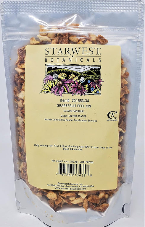Starwest Botanicals Grapefruit Peel Cut & Sifted, 4 Ounces...