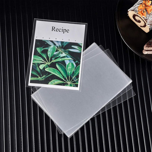 Boao 200 Pcs Recipe Card Protectors, Recipe Card Covers, Kitchen Plastic Cookbook Sheet Protectors Clear Cookbook Page Protector Index Sleeve (5 x...