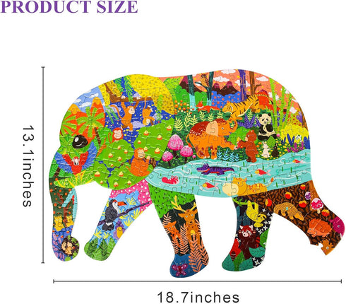 Jigsaw Puzzles for Kids Ages 4-8, 8-10, 10 and Adults 200 Pieces Puzzles Elephant Animal Shaped for Boys and Girls Valentines Day Easter Birthday ...