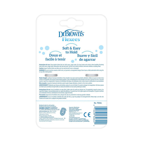 Dr. Brown's Flexees Beaded Teether Rings, 100% Silicone, Soft & Easy to Hold, Encourages Self-Soothe, 3 Pack, Pink, White, Gray, BPA Free, 3m+...