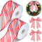 2 Rolls 20 Yards Christmas Peppermint Stripe Ribbon Red and White Wired Ribbons Ribbon Christmas Candy Cane Wired Ribbon Craft Ribbon Wrapping Rib...