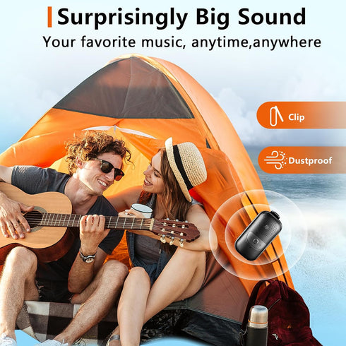 Portable Bluetooth Speakers,Clip-On Wireless Speaker,Stereo Loud Sound with Deep Bass,IPX5 Waterproof,Mini Outdoor Wearable Speaker,BT 5.3 Clip Sp...