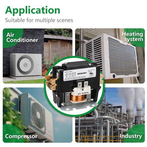 Air Conditioner Contactor,24VAC Provide Stable and Reliable Control for Your Air Conditioning System,Strong Compatibility (1P_40A)...