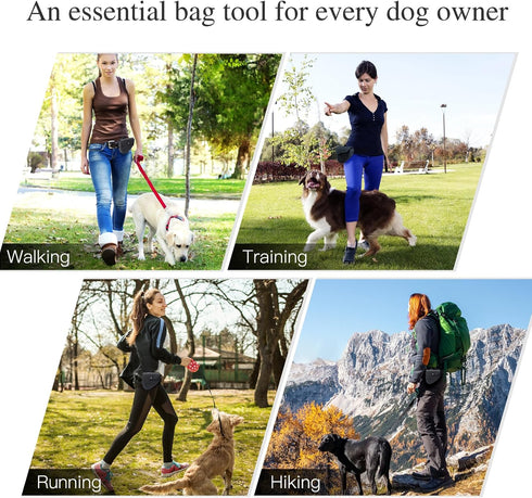 Dog Treat Pouch For Pet Training Puppy With Clip & Flip Cover Silicone Dog Treat Bag Strong Magnet Closure For Dog Trainer Walking -Black...
