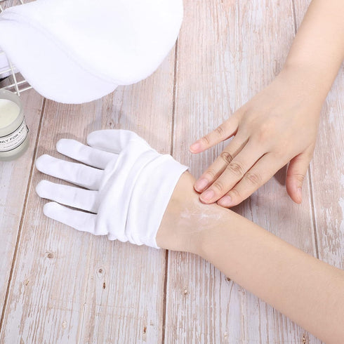 5 Pairs Archival Photo Gloves, White Medium Work Gloves For Handling Art Working Photography Men & Womens Cloth Gloves Liners Bulk for Handling Je...