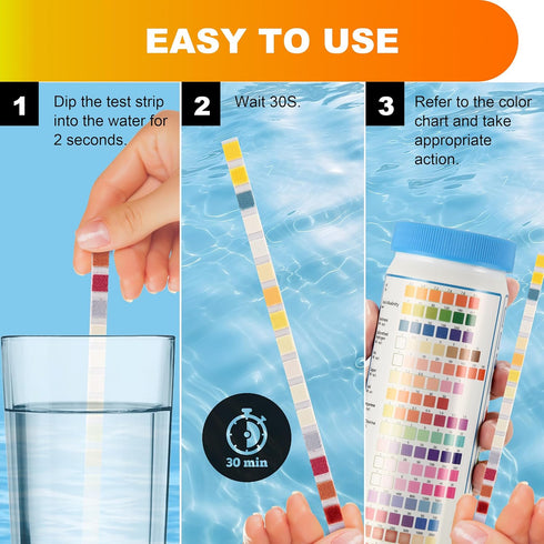 Complete Water Testing Kits for Drinking Water 100 Strips + 2 Bacteria Tester Kits 17 in 1 Well, Tap, Drinkling Water, City Water Testing Strips (...