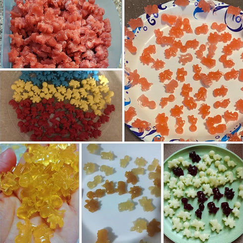 4Pcs Gummy Dinosaur Molds, Non-stick Silicone Candy Molds with 4 Droppers...