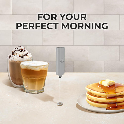Zulay Kitchen Powerful Mini Milk Frother Handheld - Electric Hand Mixer - Portable Frother Wand for Coffee - Small Drink Blender for Lattes, Cappu...