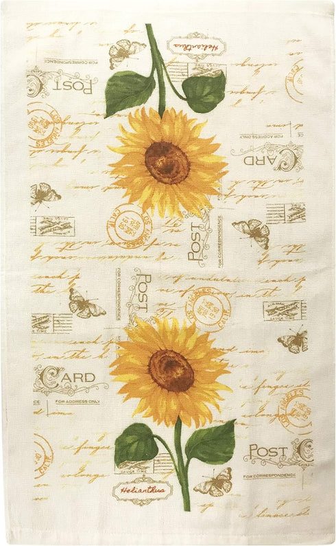 American Linen Sunflower Decor Set Oven Mitts and Pot Holders - Kitchen Towels and Dish Cloths Sets - Oven Mitts - Tea Towels - Dish Cloths Set...