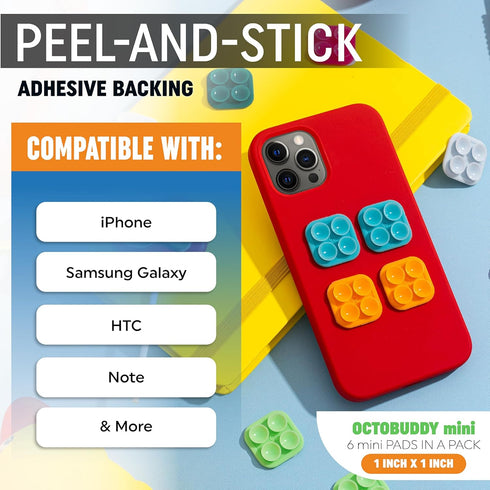 Silicone Double-Sided Suction Phone Case Detachable Mount - Hands-Free, Strong Grip Holder for Selfies & Videos - iPhone & Android Compatible - 2....