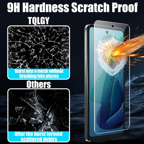 TQLGY 3 Pack Screen Protector for Motorola Moto G 5G 2024 with 3 Pack Camera Lens Protector, Ultra HD Tempered Glass, 9H Hardness, Anti-Scratch, B...