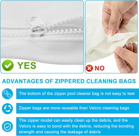 AMI PARTS Fits for 2 Pack Po.laris Bags for Polaris 280, 480 Leaf Bag with Zipper - Fits for All Polaris Pool Cleaner Bags K13 K16...