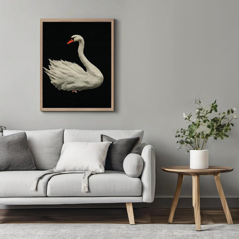 Posterizer 1 pcs-minimalist art-elegant serene scene of a lone swan 1-Art for Animal Lovers Gift for Art Lovers Decorations for Bedroom, Office, L...