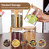 15 oz/450 ml Glass Storage Canister with with Airtight Lid, Cute Clear Decorative Container Jar with Wooden Spoon for Coffee Spice Candy Salt Cook...