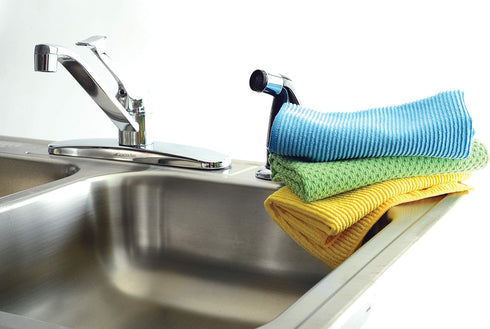 Norpro 15.75 by 15.75 Inch Microfiber Cloth, Set of 3, 15.75 inches x 15.75 inches, blue, yellow and green...