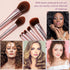 7Pcs Pink Makeup Brushes Set Professional, Face Foundation Brush, Eye Brush, Essential Beauty Tools for Travel for Beginners by YUESHENNAN...