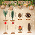 180 Pcs Christmas Pine Cones Holly Berry Craft Pine Branch Set Christmas Potpourri Bowl Filler Vase Filler Wreath Decorations Frost Berry Assorted...
