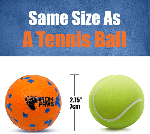 Indestructible Dog Ball, Orange - Tough Dog Toy for Aggressive Chewers, Great for Indoor and Outdoor Play, Soft Dog Toy for Fetch...