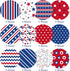 Whaline 60 Sheet 4th of July Pattern Paper Set 12 Designs A5 Size Patriotic Stars Stripes Fireworks Craft Paper Red Blue White Double-Sided Origam...