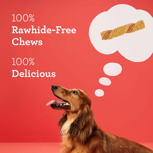 Dreambone Puffy Rolls Chews for Dogs, 8 Count, Treat Your Dog to Easy-to-Digest Rawhide-Free Chews Made with Real Peanut Butter and Bison...