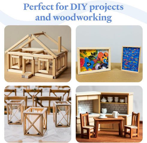 Wood Square Dowel Rods 1/8 inch x 12 Pack of 50 Wooden Craft Sticks for Crafts and Woodworking by Woodpeckers...