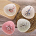 VanEnjoy Ceramic Japanese Dipping Bowl Soy Sauce Seasoning Dishes Soy Dipping Sauce Dishes set of 4, Floral pattern with Flower shape (leaves) (fr...